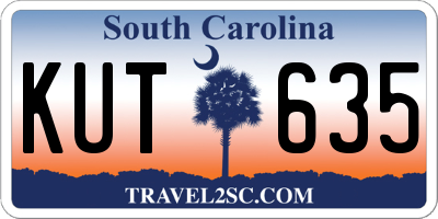 SC license plate KUT635
