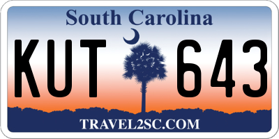 SC license plate KUT643