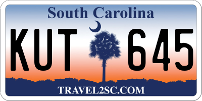 SC license plate KUT645