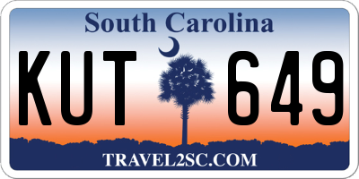 SC license plate KUT649