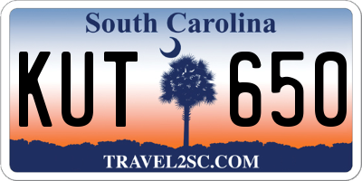 SC license plate KUT650