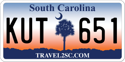 SC license plate KUT651