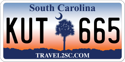 SC license plate KUT665