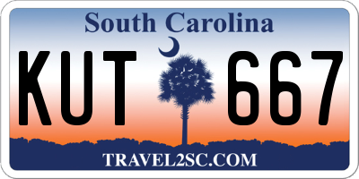 SC license plate KUT667