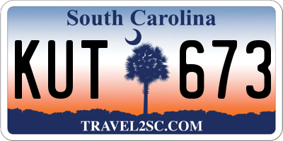 SC license plate KUT673