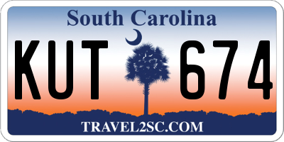 SC license plate KUT674
