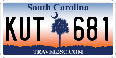 SC license plate KUT681