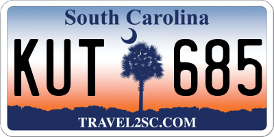 SC license plate KUT685