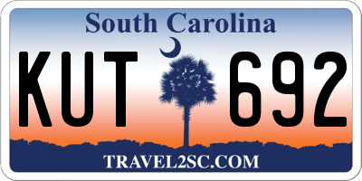 SC license plate KUT692