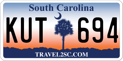 SC license plate KUT694