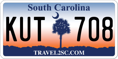 SC license plate KUT708