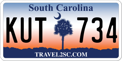 SC license plate KUT734
