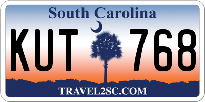 SC license plate KUT768