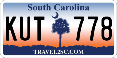 SC license plate KUT778