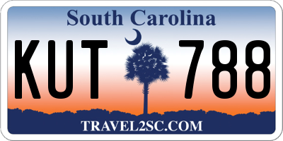 SC license plate KUT788
