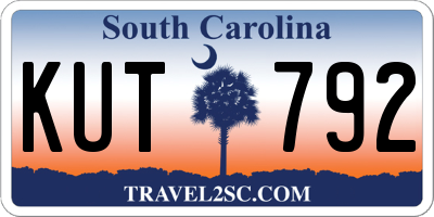 SC license plate KUT792