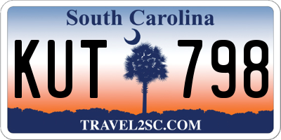 SC license plate KUT798