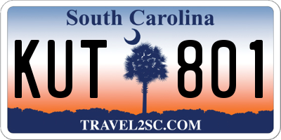 SC license plate KUT801