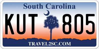 SC license plate KUT805