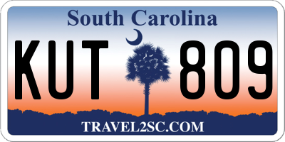 SC license plate KUT809
