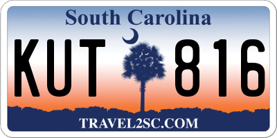 SC license plate KUT816