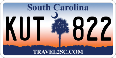 SC license plate KUT822