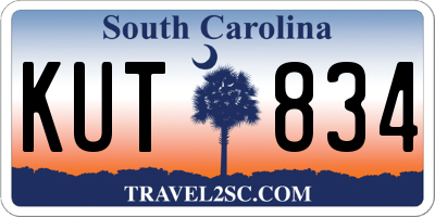 SC license plate KUT834