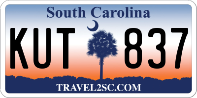 SC license plate KUT837