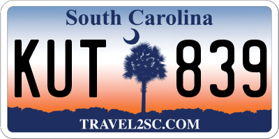SC license plate KUT839