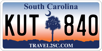 SC license plate KUT840
