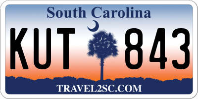 SC license plate KUT843