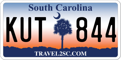 SC license plate KUT844