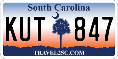 SC license plate KUT847