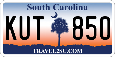 SC license plate KUT850