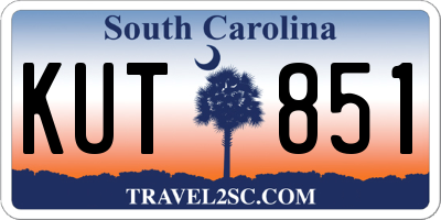 SC license plate KUT851