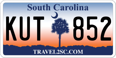 SC license plate KUT852