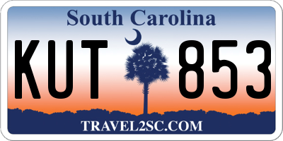 SC license plate KUT853
