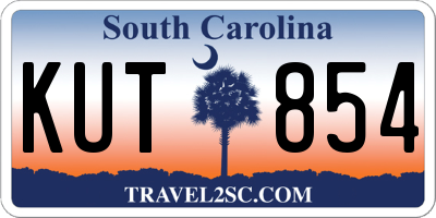 SC license plate KUT854
