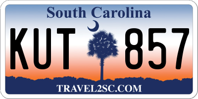 SC license plate KUT857