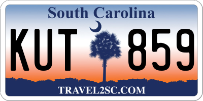 SC license plate KUT859