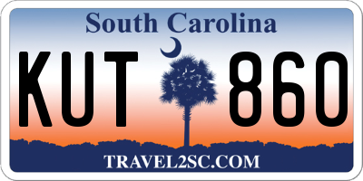 SC license plate KUT860