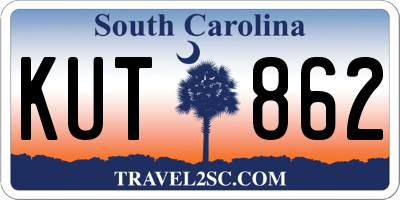 SC license plate KUT862