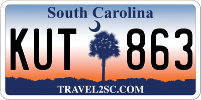 SC license plate KUT863