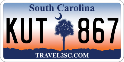 SC license plate KUT867