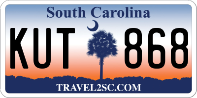 SC license plate KUT868