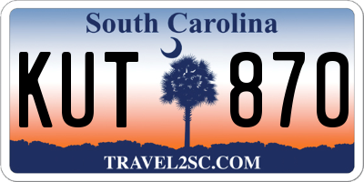 SC license plate KUT870