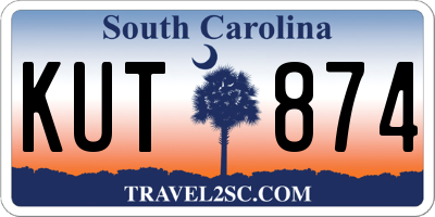 SC license plate KUT874