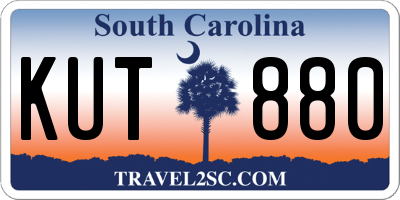 SC license plate KUT880