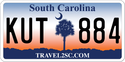 SC license plate KUT884