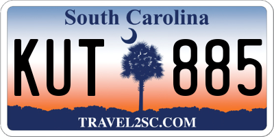 SC license plate KUT885